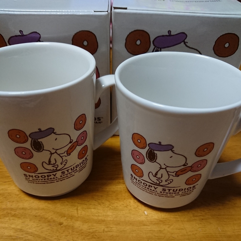 スヌーピー日本生命オリジナルマグカップ2個セット☆コップ非売品レア☆未使用