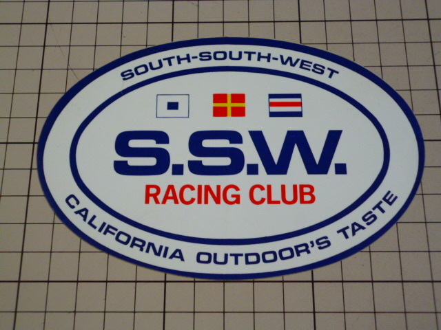 S.S.W. RACING CLUB ステッカー (140×93mm) SOUTH SOUTH WEST CALIFORNIA OUTDOOR'S TASTE