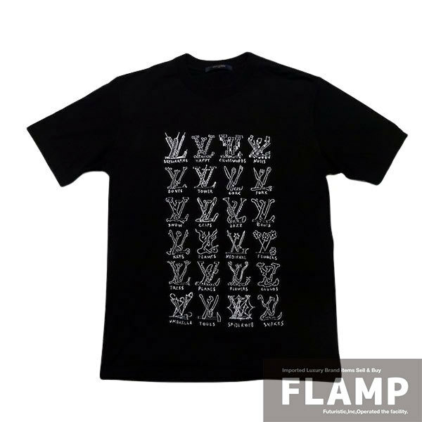 Louis Vuitton ルイヴィトン カートゥーン LVロゴ 半袖Tシャツ RM211M ZMI HKY20W サイズXL ブラック メンズ【中古】