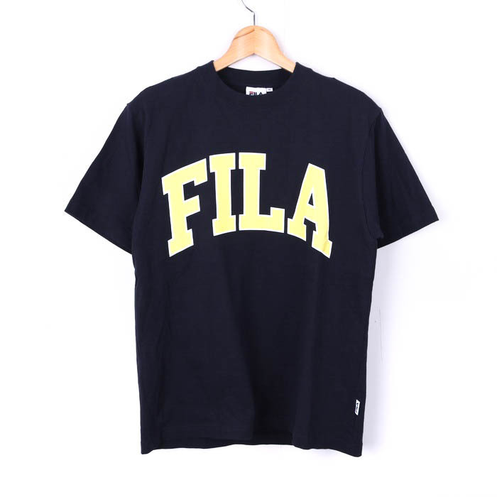 フィラ 半袖Tシャツ ロゴT スポーツウエア コットン メンズ Mサイズ ネイビー FILA