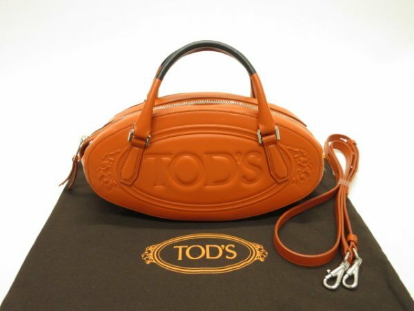  TOD'S トッズ★参考定価￥218900（税込）★２WAY ビッグロゴ　レザー　オーバル　ショルダーバッグ　ミニ　ボストンバッグ