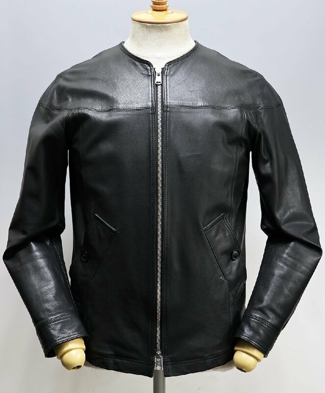 nonnative (ノンネイティブ) Laborer Blouson - Cow Leather / ノーカラー レザージャケット TNP-NN-J2301 美品 ブラック size 1