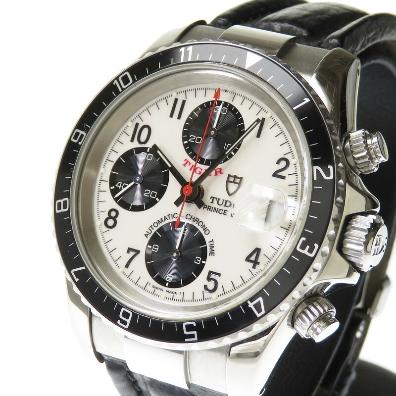 TUDOR/チュードル 79270 チューダー プリンスデイト クロノ 腕時計 ステンレススチール/レザー 自動巻き/オートマ 白黒 メンズ