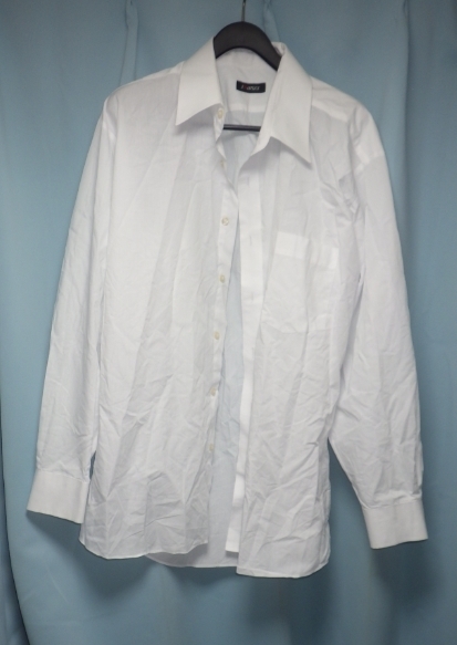 used★メンズ ワイシャツ 長袖 ワイシャツ / ドレスシャツ size44-84 メンズ 紳士服 トップス WHITE ボタン２段調整 シャツ