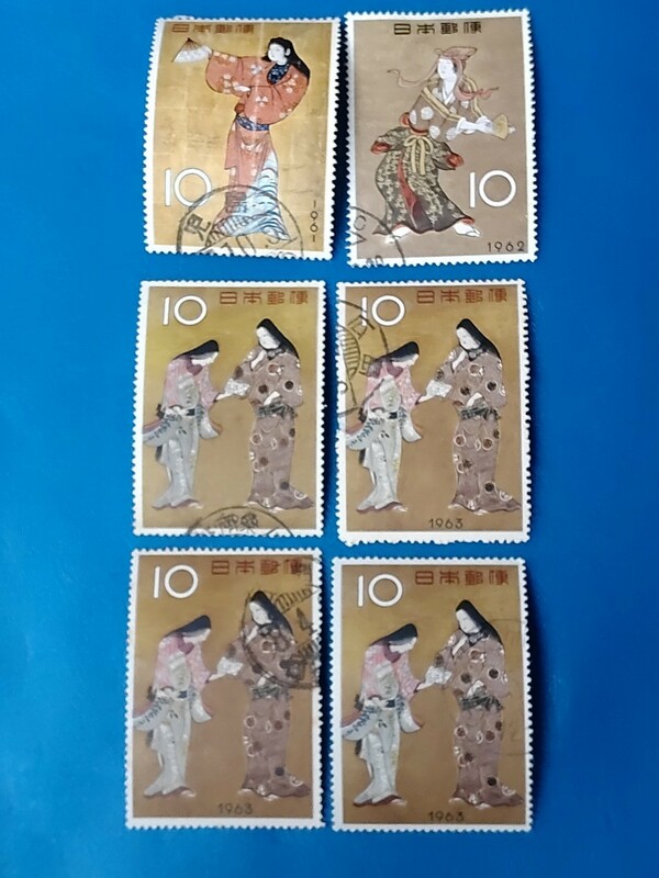 切手趣味週間　１９６１年〜６３年 使用済 　ロット