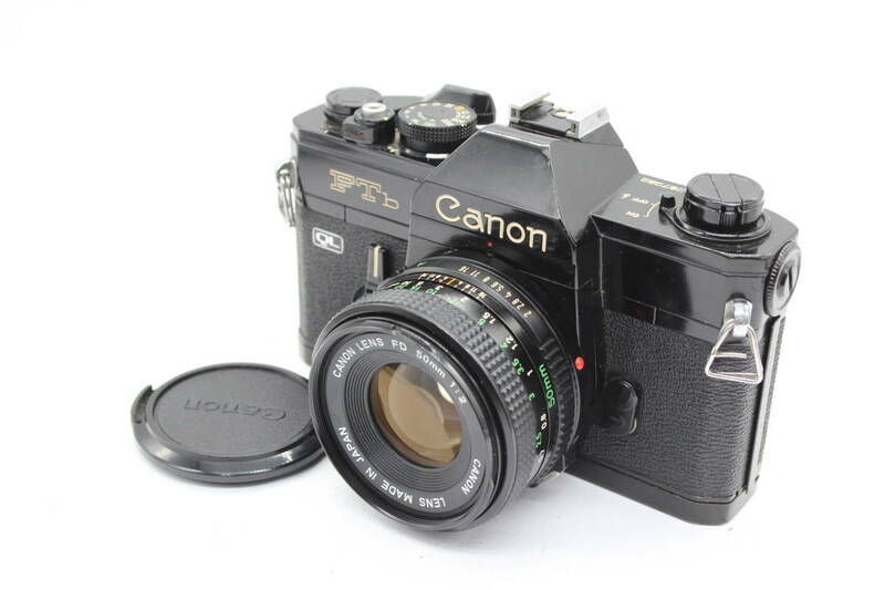 【返品保証】 キャノン Canon FTb QL ブラック FD 50mm F2 ボディレンズセット s1955