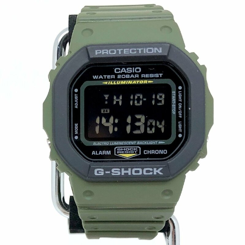 極美品 G-SHOCK ジーショック CASIO カシオ 腕時計 DW-5610SU-3 スクエアフェイス デジタル クォーツ カーキ【ITYMFCNYD5A6】