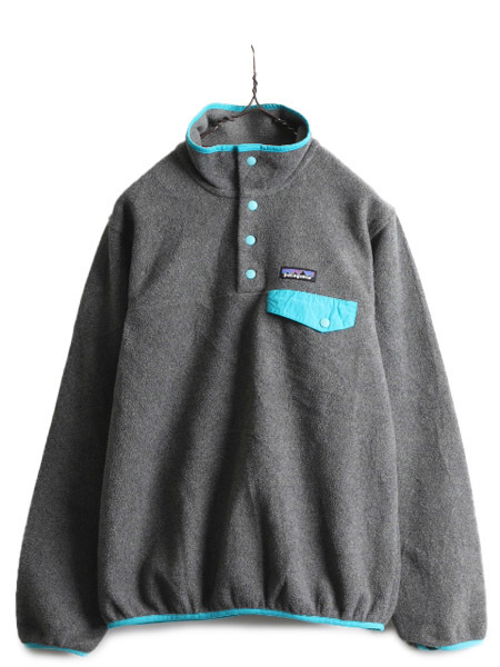 16年製 パタゴニア ライトウェイト シンチラ スナップT レディース S PATAGONIA アウトドア プルオーバー フリース ジャケット ブルゾン 灰