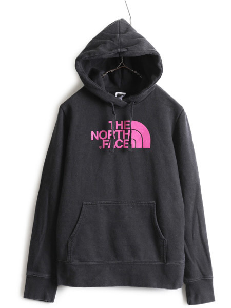 ノースフェイス プリント スウェット フード パーカー レディース S / 古着 The North Face プルオーバー 裏起毛 トレーナー アウトドア 黒