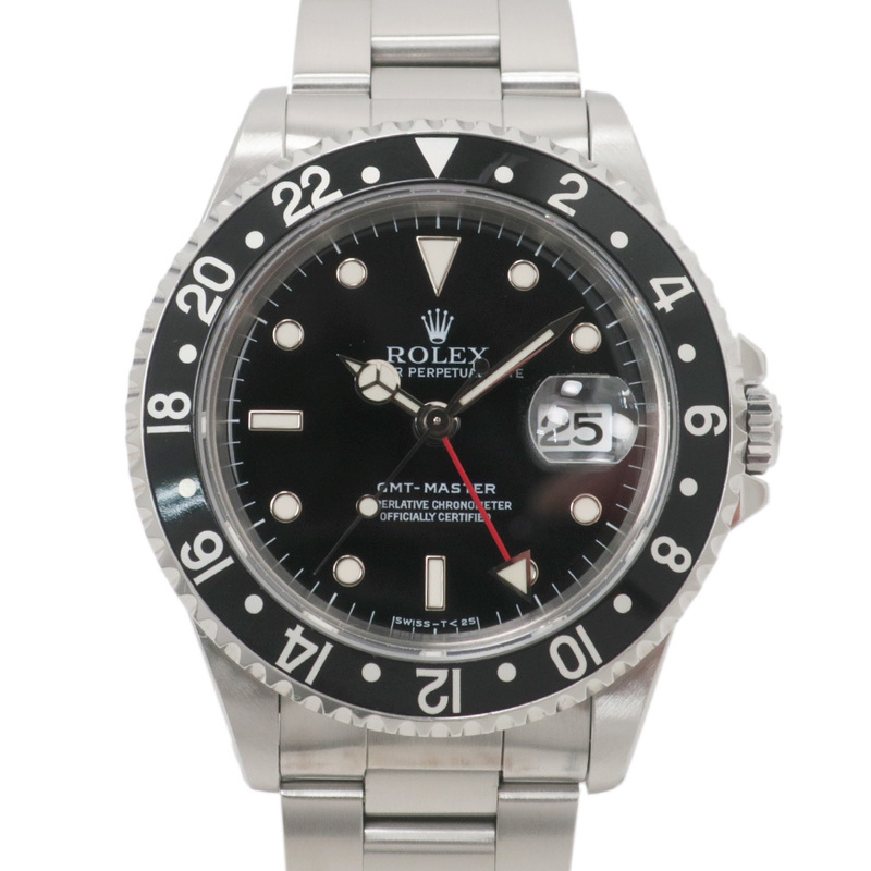 【名東】ロレックス GMTマスター 16700 T番 黒ベゼル トリチウム ブラック SS 自動巻き メンズ 男 腕時計【メーカーOH済】