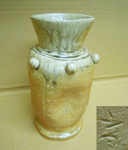 1J001●良品●陶器の 花瓶●華道 茶道 水盤 剣山 壷 甕