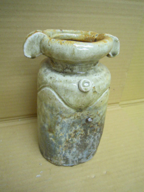 1J014●良品●陶器の 花瓶●華道 茶道 水盤 剣山 壷 甕
