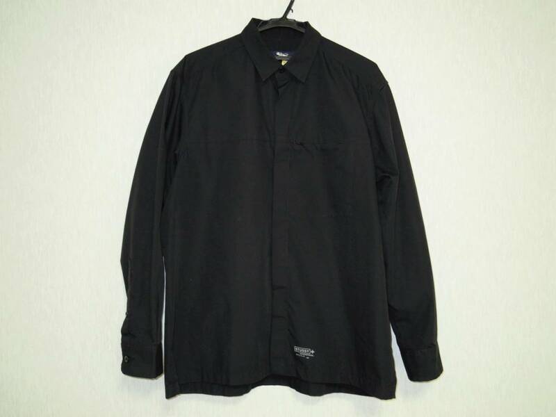 中古品 送料込 STUSSY LONG SLEEVE SHIRTS Lサイズ 黒 USA製 ステューシー 長袖 シャツ ワークシャツ OLD STUSSY ヴィンテージ 00s 古着