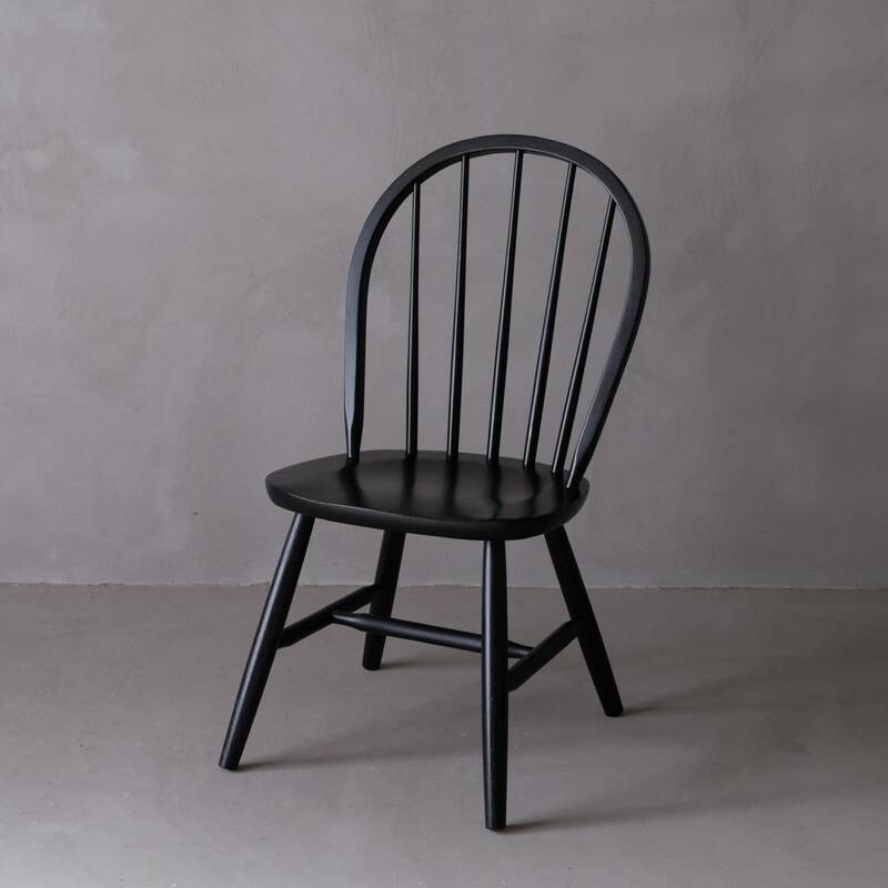 02656 黒いウィンザーチェア A / ダイニングチェア 椅子 古家具 ヴィンテージ レトロ