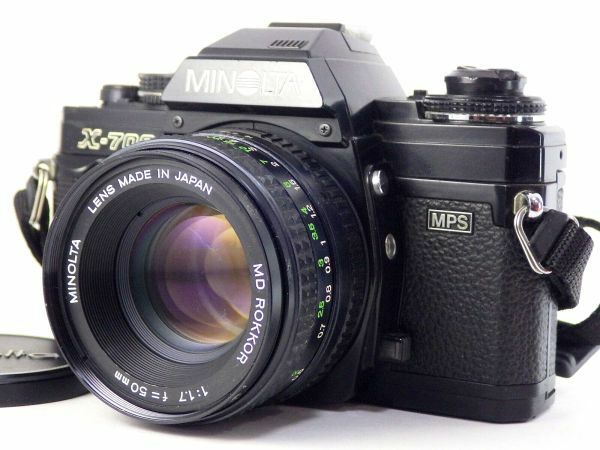 送料無料! Minolta New X-700 MPS ボディ + MD Rokkor 50mm F1.7 レンズ セット 35mm ミノルタ フィルム カメラ 動作OK 人気 レア Camera