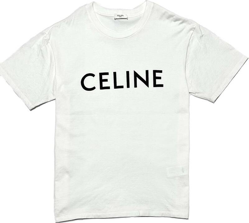 正規品 CELINE ルーズフィットクラシックロゴTシャツ XS ホワイト 男女兼用 本物 セリーヌ フーディー