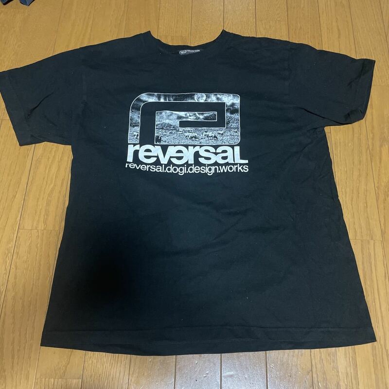 reversal 半袖 Tシャツ ロゴ プリント ブラック Lサイズ 大寸 rvddw リバーサル
