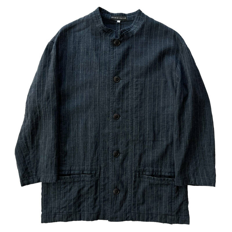 【Vintage】SHIRIN GUILD ノーカラージャケット Wool ストライプ