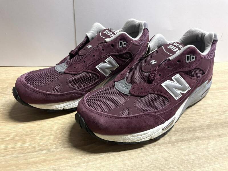 未使用 英国製 25.5cm D ニューバランス M991EBS バーガンディ イングランド製 new balance