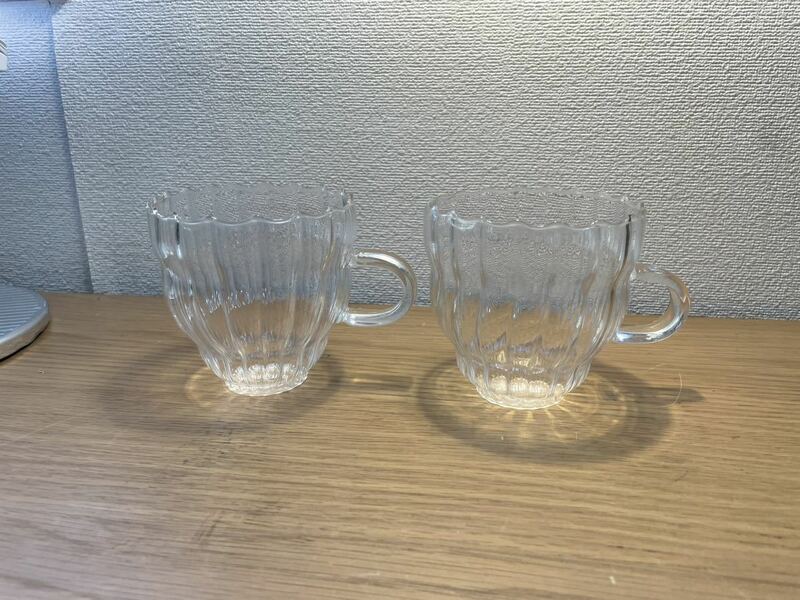 ACTUS フリルガラス カップ 2個セット アクタス ティーカップ コーヒーカップ マグカップ