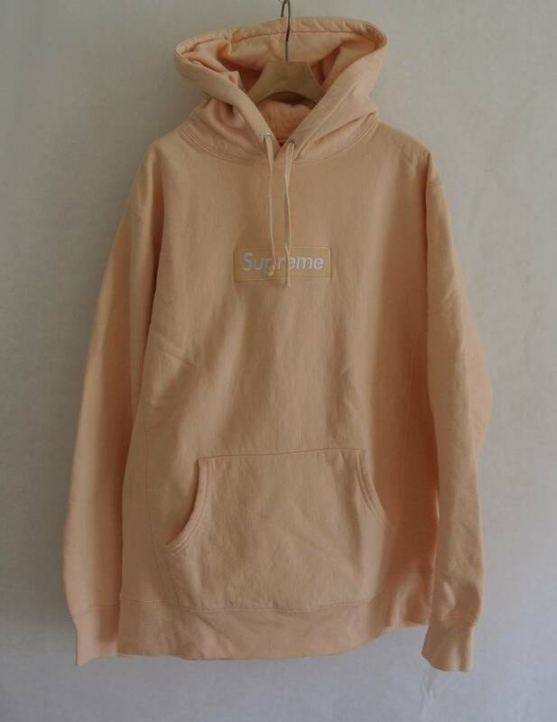 SUPREME シュプリーム Box Logo Hooded Sweatshirt パーカー ピーチ L