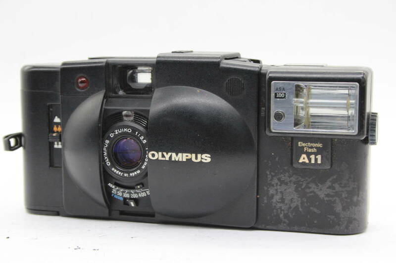 【返品保証】 オリンパス Olympus XA2 D.Zuiko 35mm F3.5 Electronic A11 フラッシュ付き コンパクトカメラ s1032