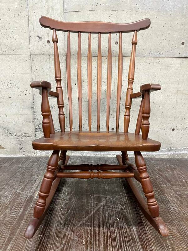 木製 ロッキングチェア 揺り椅子 イス 椅子 木製椅子 家具 レトロ カントリー椅子 1人掛け椅子 肘置き付き リラックス