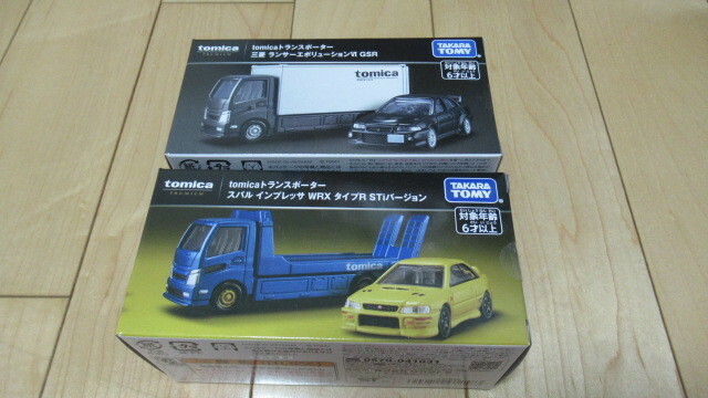 ★tomica トランスポーター 三菱 ランサーエボリューションⅥ GSR ＆ スバル インプレッサ WRX タイプR STiバージョン ２台セット
