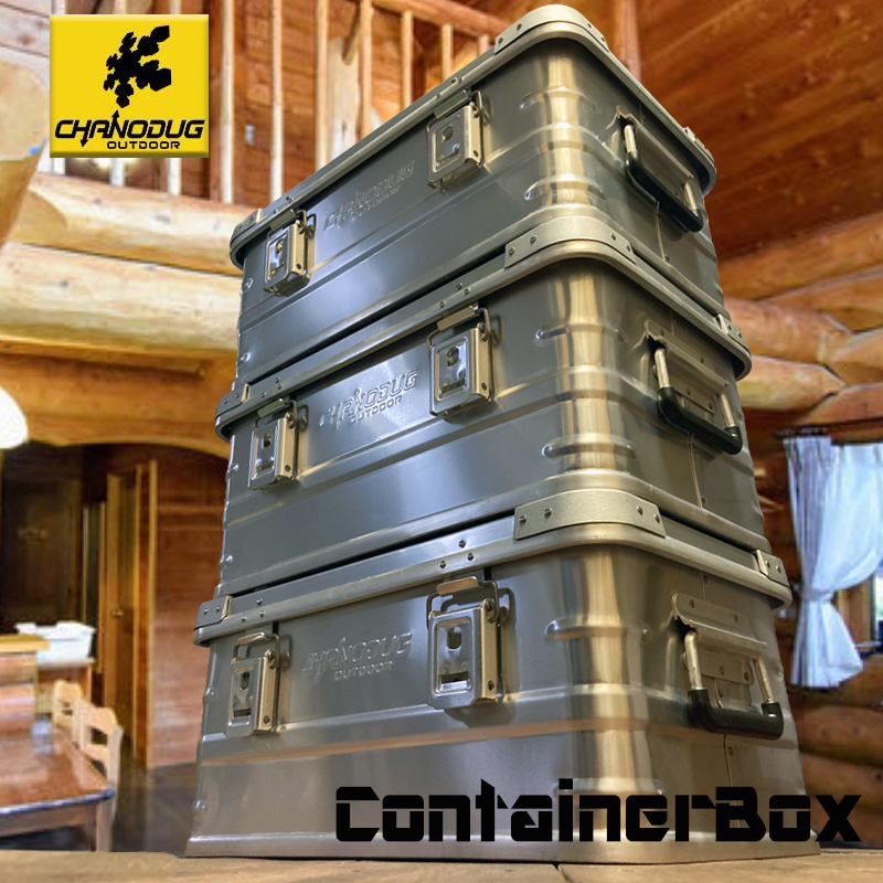 ★CHANODUG OUTDOOR★スタッキング アルミ コンテナボックス★30L★アウトドアコンテナボックス★キャンプ道具収納BOX★トランクカーゴ★２