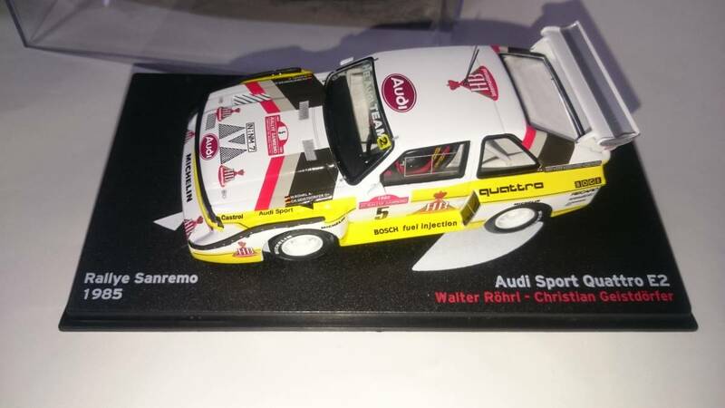即決 デアゴ ラリーコレクション ixo 1/43　アウディ スポーツ クワトロ E2 WRC 1985年サンレモ優勝 W・ロール車 HB仕様