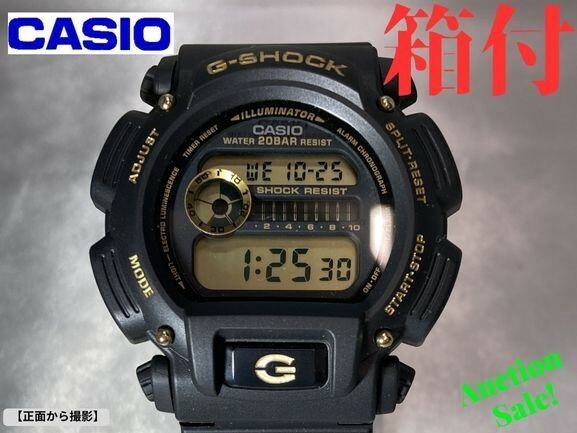【可動品】CASIO カシオ G-SHOCK 腕時計 DW-9052GBX（3232）ブラック＆ゴールド 20気圧防水 缶（専用箱）取扱付属