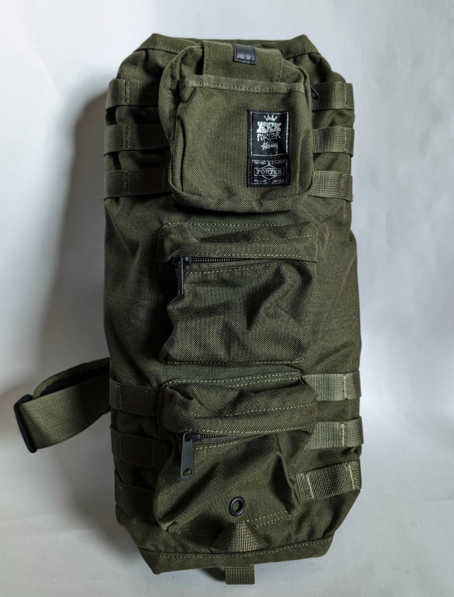 ★美品★ PORTER STUSSY ショルダーバッグ アーミー ワンショルダー ミリタリーバッグ カーキ