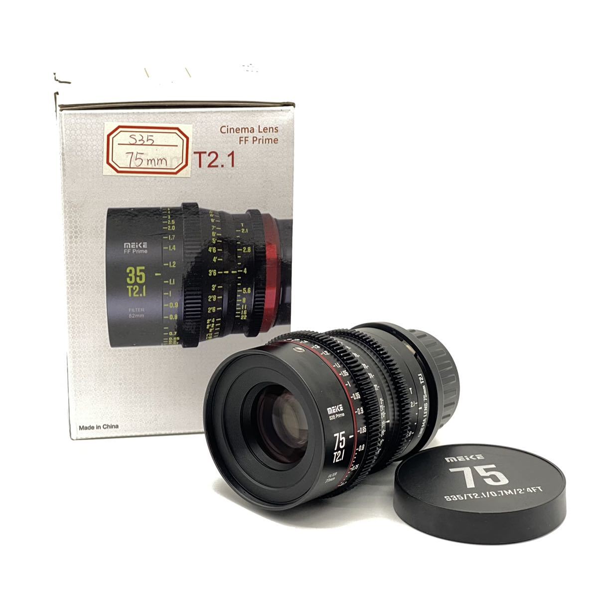  【中古】 Meike PLマウント75mm T2.1 S35 シネマレンズ RED ARRI Blackmagic Design SONY シネマカメラに 