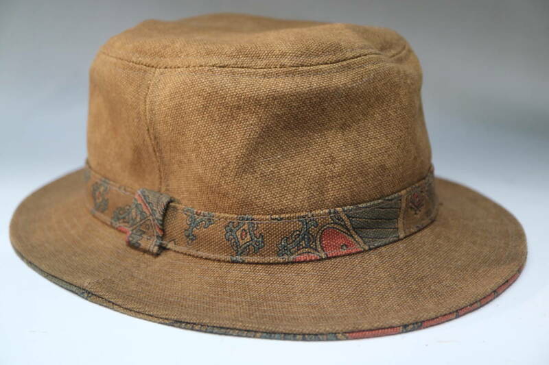 醤油袋帆布生地 和更紗 使用 全日本帽子協会 帽子 Mサイズ