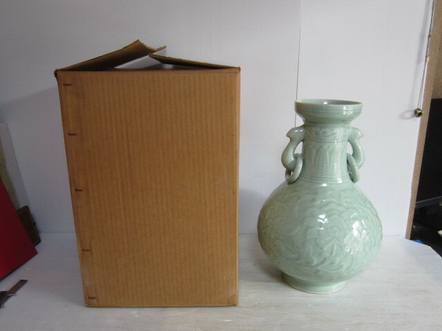 中国龍泉 　花瓶　壺　花器　陶器製　