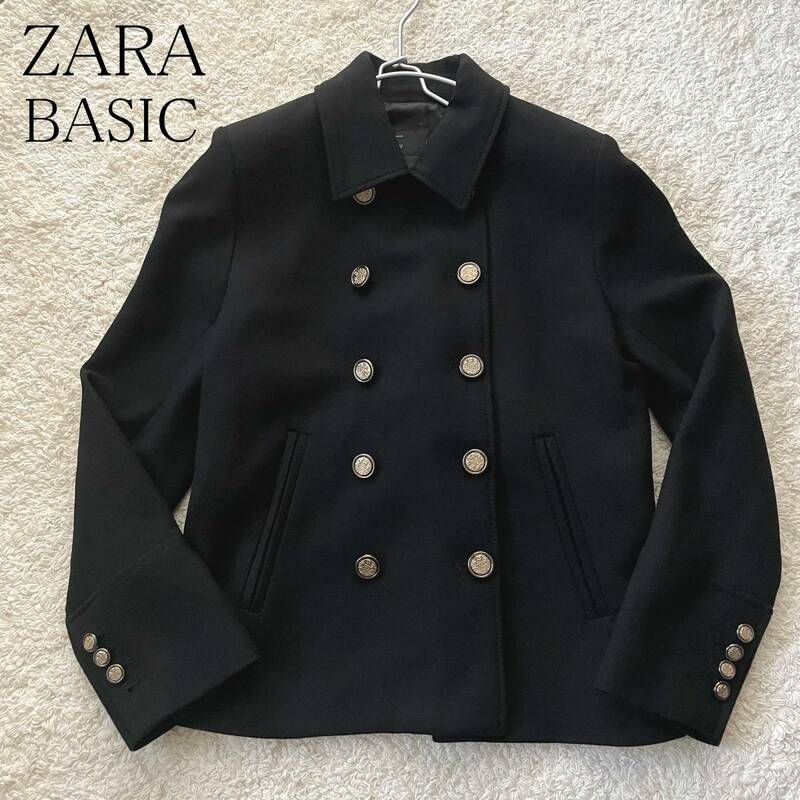 ZARA　BASIC　ザラベーシック　金ボタンジャケット　ダブル　Mサイズ　黒