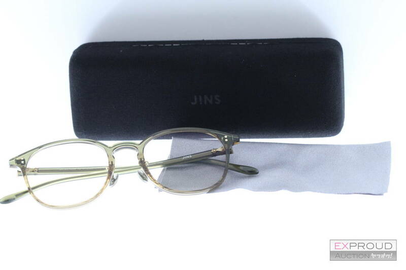 良品★R78 JINS ジンズ CLASSIC 1980’s ミントグリーンササ URF-22S-122 49.1□20.0-151.0○43 メガネフレーム 眼鏡ケース、クロス付き
