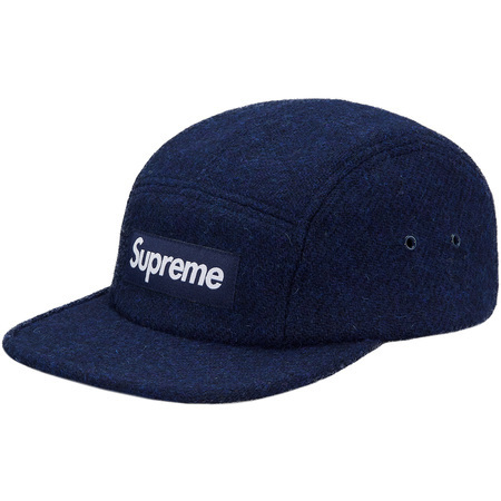 希少★新品本物【紺】Featherweight Wool Camp Cap Box ハリスツイード ウール ボックス 正規品 シュプリーム 限定 入手困難 Supreme 17AW