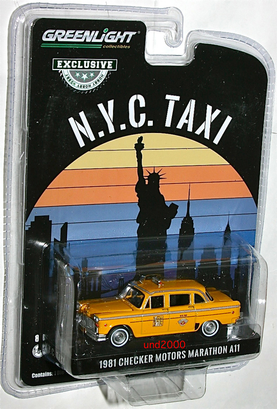 Greenlight 1/64 1981 Checker Motors Marathon A11 NYC Taxi ニューヨーク チェッカー マラソン タクシー イエローキャブ グリーンライト