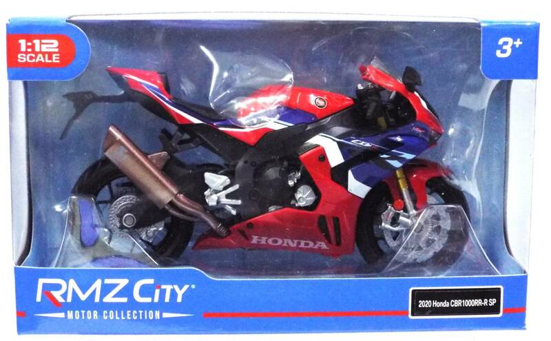 【RZM City/童友社】1/12 ホンダ CBR 1000RR-R(ファイアーブレード SP) 2020年 トリコロールカラー（ 商品№ 644102)の完成バイクモデル