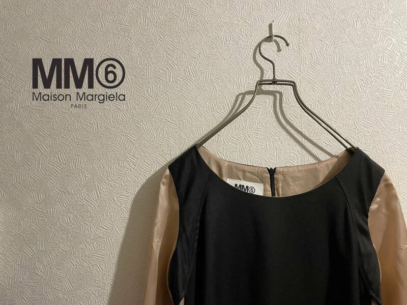 ◯ イタリア製 Maison Martin Margiela MM6 サイドカット レイヤード ワンピース / メゾン マルタン マルジェラ 黒 38 Ladies #Sirchive