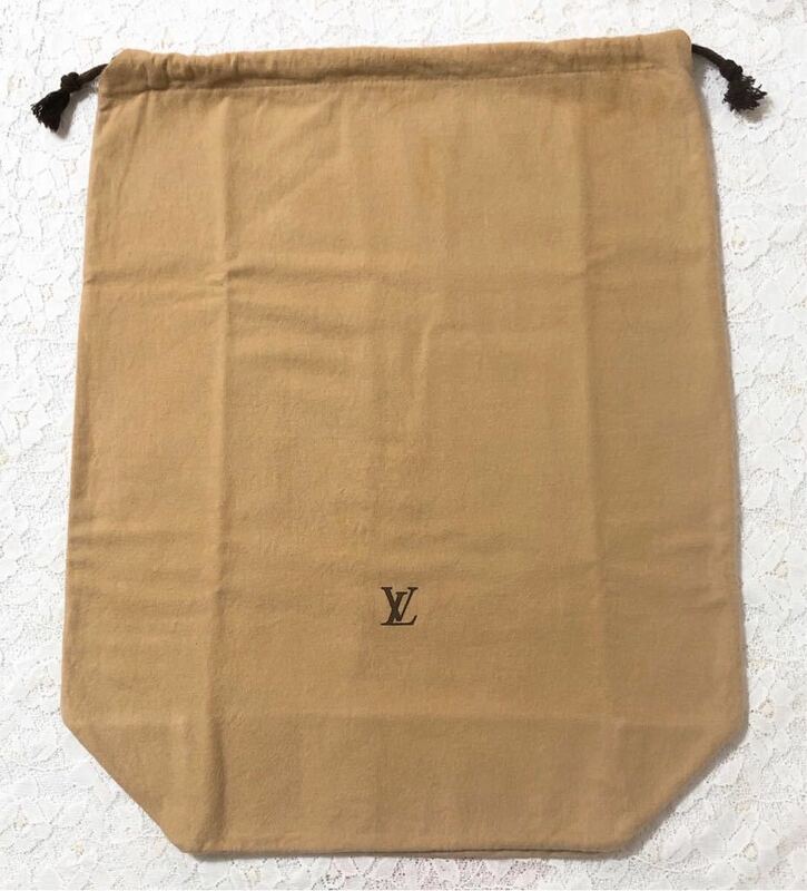 ルイヴィトン「 LOUIS VUITTON 」バッグ保存袋 旧旧型 (3068）正規品 付属品 内袋 布袋 巾着袋 底幅27×50×16cm マチあり バッグ用 