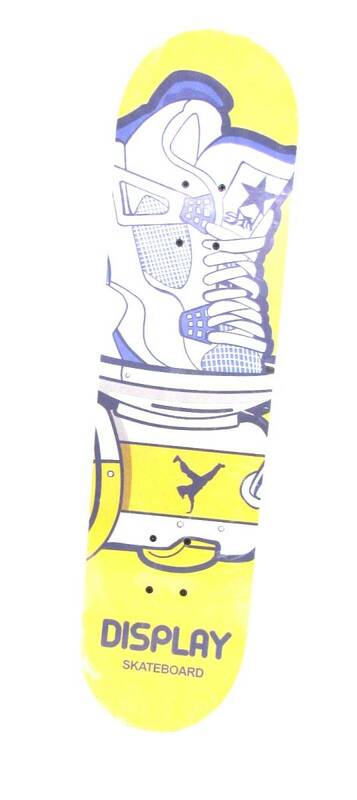 [新品未使用] DISPLAY ストリート ショートボード スケボー スケートボート トラック+ウィール付 SKATEBOARD 車輪黄色 B825 ECO-X
