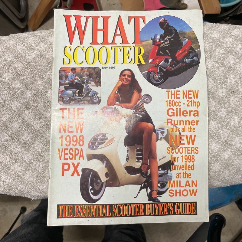 WHAT SCOOTER 1997年11月　スクーター 古書　洋書 ベスパ ジレラ イタルジェット プジョー ピアッジオ ネコポス発送