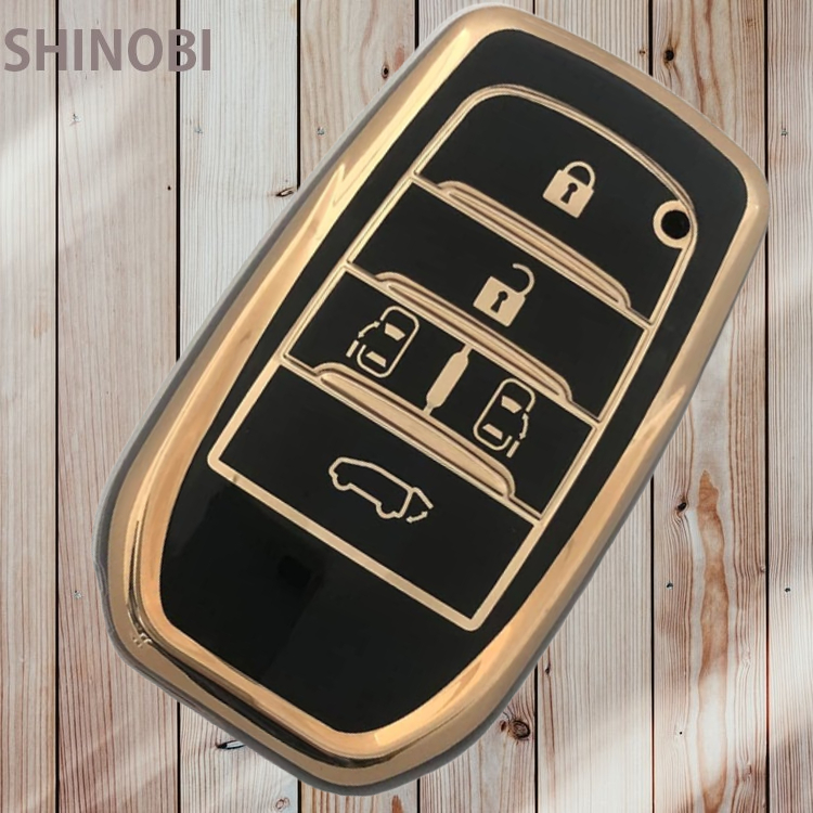 トヨタ車専用 スマートキーケース シリコンカバー ヴォクシー (VOXY) 90系 キーケース ノア(NOAH) 90系 カラー：ゴールド 5ボタン