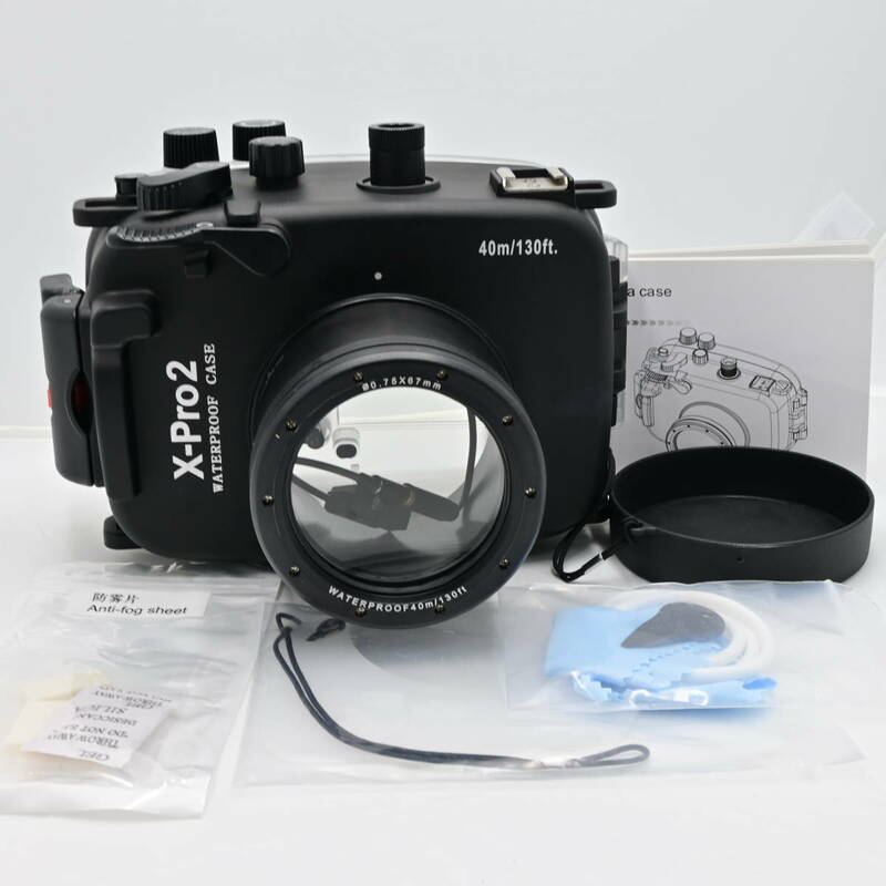 ★新品級★メイコン Meikon 40m 水中防水ハウジングケース 富士フイルム X-Pro2 16-50mm/35mm レンズカメラ用