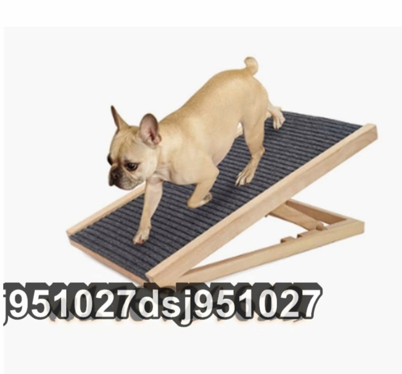 ペットの階段 犬のステップペット スロープ調節可能な 木製ペット階段ポータブル折り畳み式の犬の安全性スロープ
