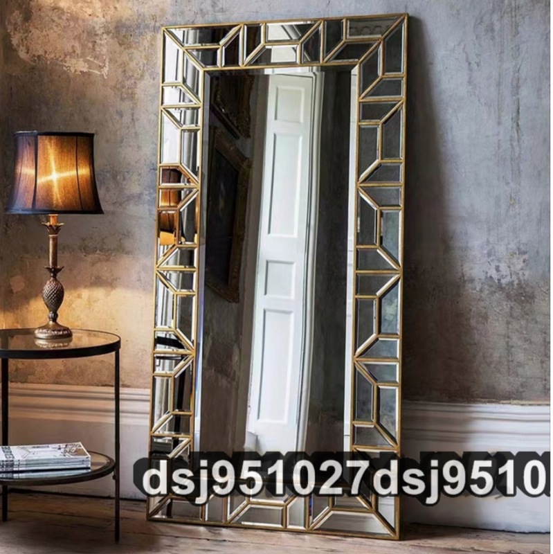 壁掛け鏡 70x140cm 壁掛け 壁掛けミラー ウォールミラー 高級豪華鏡 アンティーク調 サイズオーダー可能
