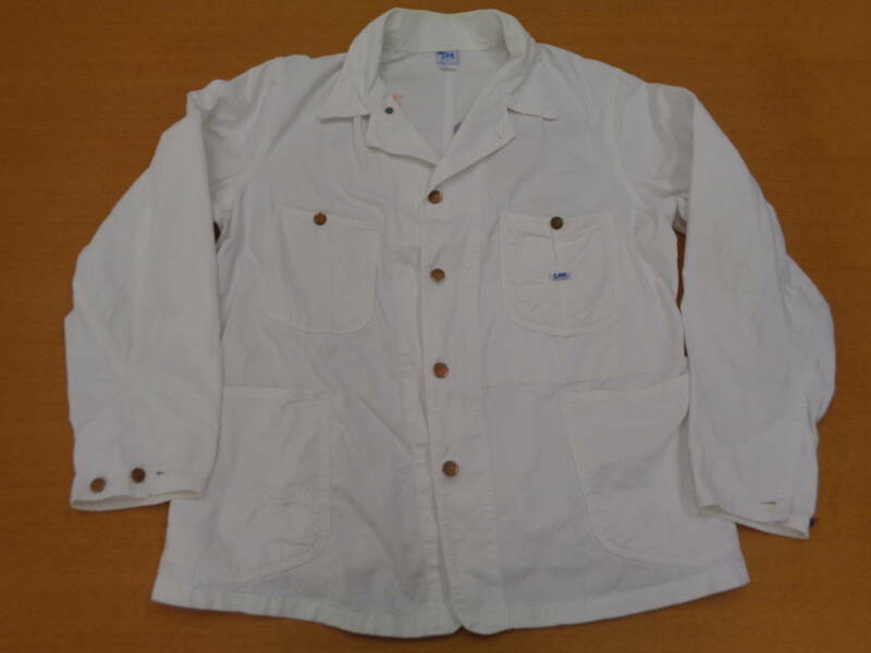 希少オリジナル！ 50年代後半〜60年代前期 Vintage Lee 44-J 生成り Coverall Jacket Color: WHITE (生成り) Size: 44