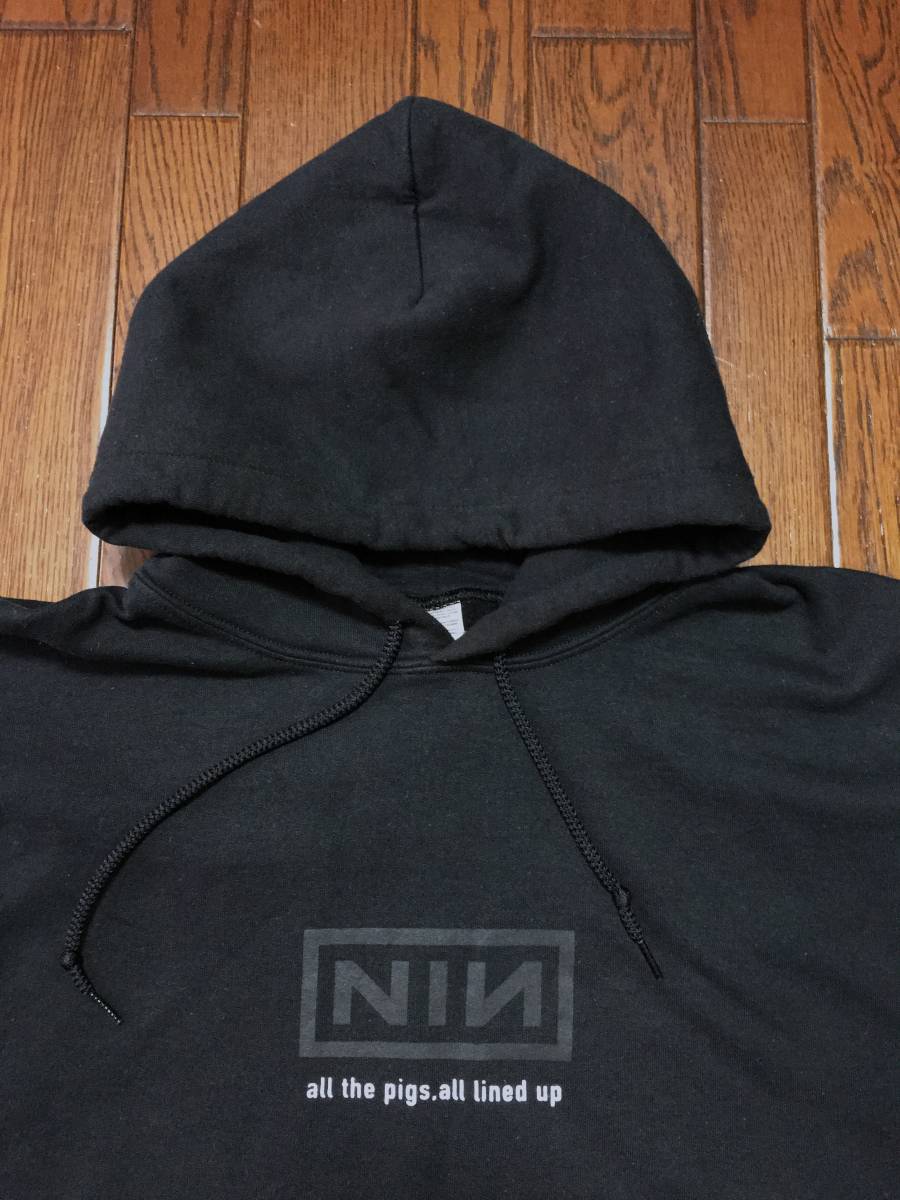ナインインチネイルズ スウェット パーカ XL 黒 ブラック ロック バンド all the pigs,all lined up nine inch nails the downward spiral